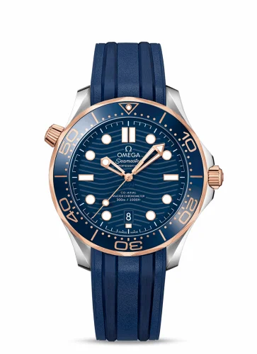 Omega Seamaster Diver 300M Master Co-Axial 42 Stainless Steel / Sedna Gold / Blue / Rubber 210.22.42.20.03.002 (21022422003002)